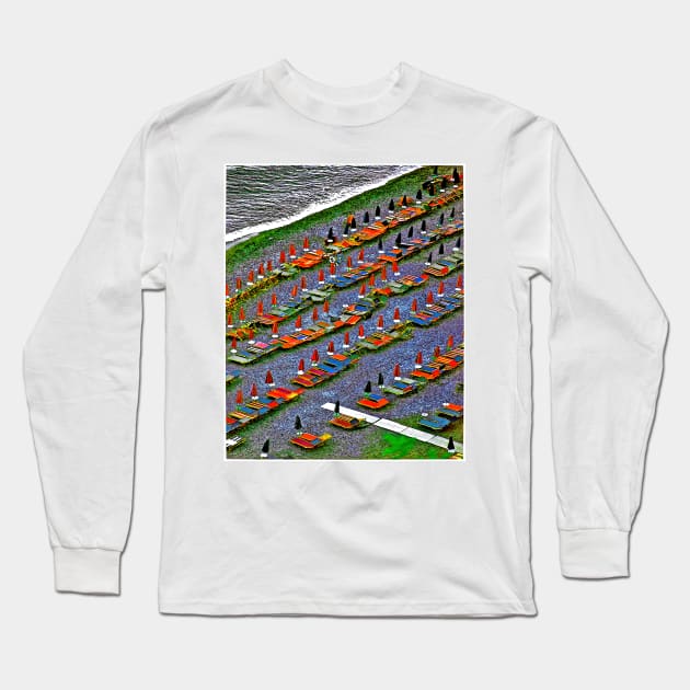 Positano Beach Umbrellas Long Sleeve T-Shirt by markross